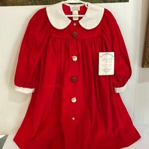 NWT Lavender Blue Red Corduroy Dress w/Sleeves Christmas Dress Size Girls 5 🎅